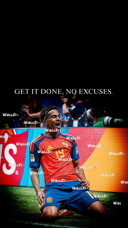 Lamine Yamal — Get It Done, No Excuses · Red Kit